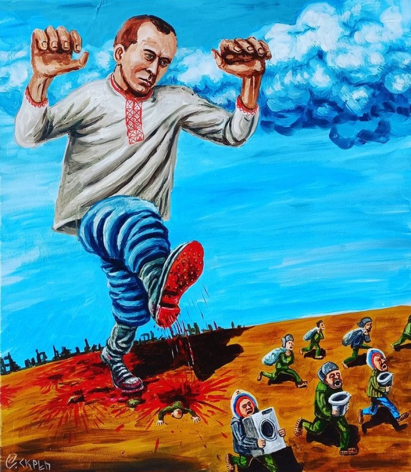 Sharp satire in the caricature paintings of Semyon Skrepetsky