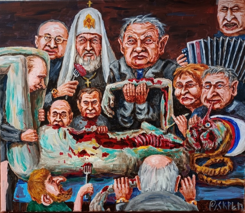 Sharp satire in the caricature paintings of Semyon Skrepetsky