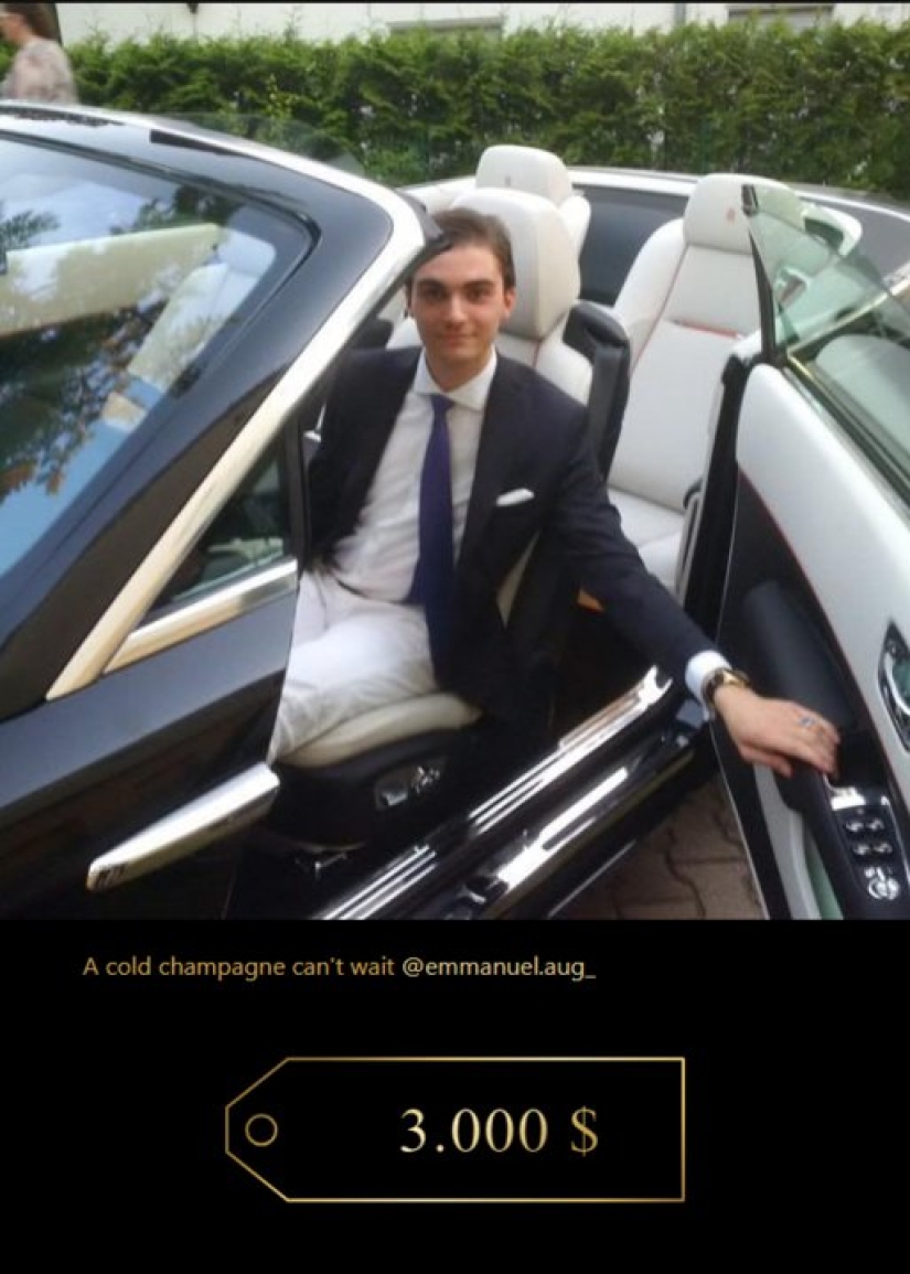 Show-offs are more expensive than money: rich kids pay thousands of dollars to have a price tag put on them