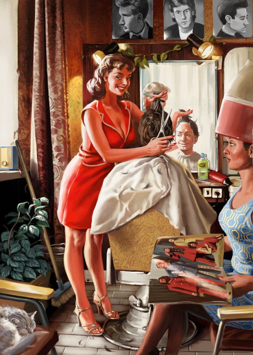 Soviet pin-up posters by Valery Barykin