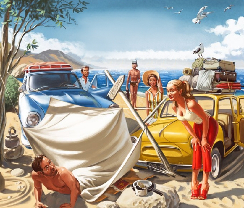 Soviet pin-up posters by Valery Barykin