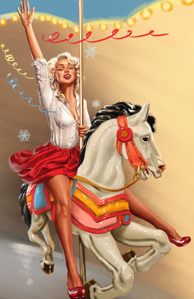 Soviet pin-up posters by Valery Barykin