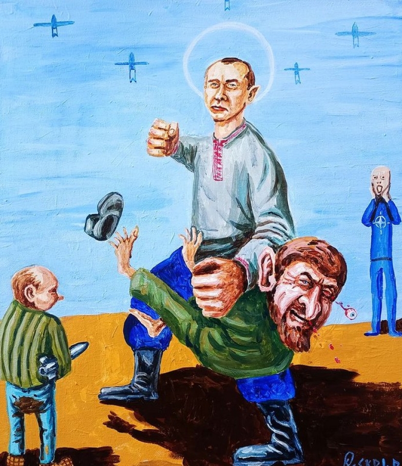 Sátira aguda en las pinturas caricaturescas de Semión Skrepetsky