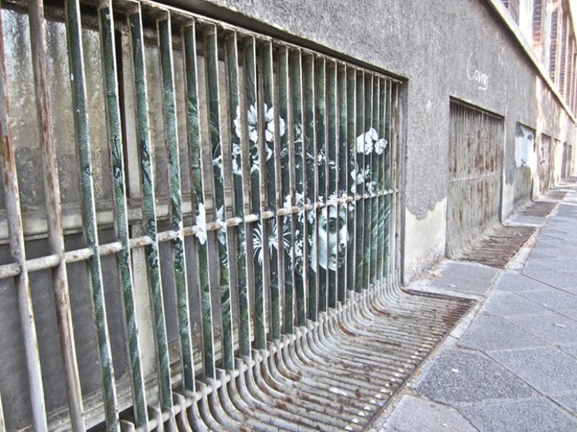 Street art on the railing