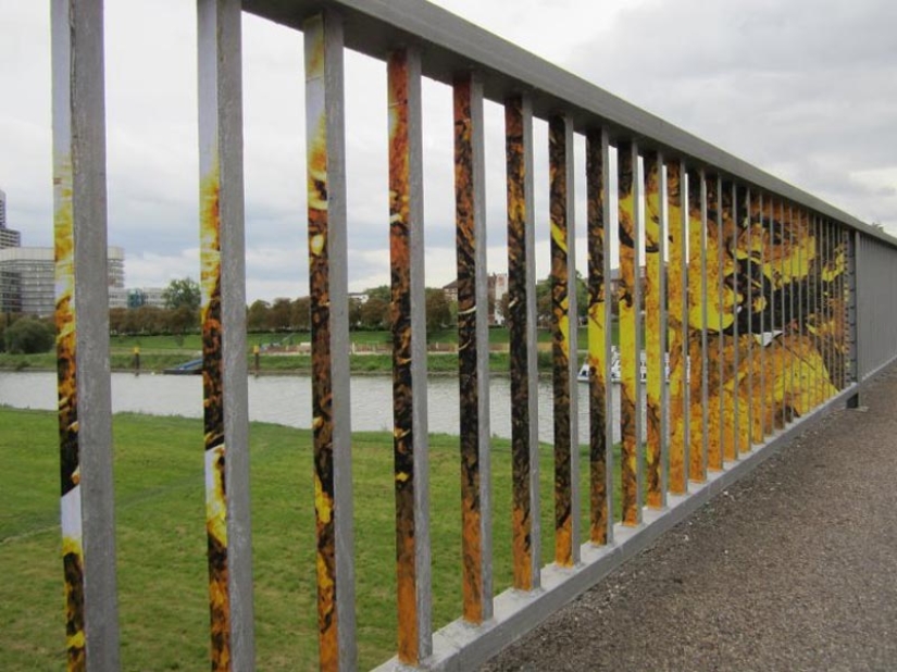 Street art on the railing