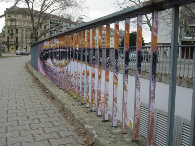 Street art on the railing