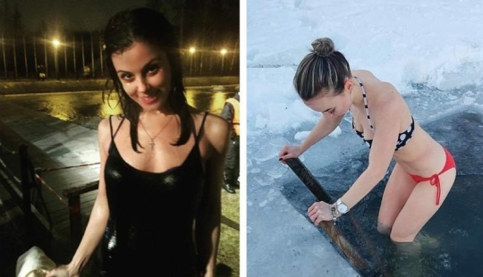 Stunning girls of Epiphany bathing 2020