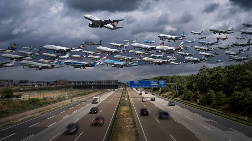 Stunning images of air traffic from different airports around the world