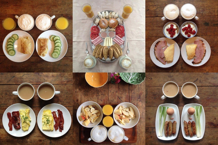 Symmetrical breakfasts on Instagram