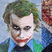 Take a closer look: the artist paints pictures using thousands of letters