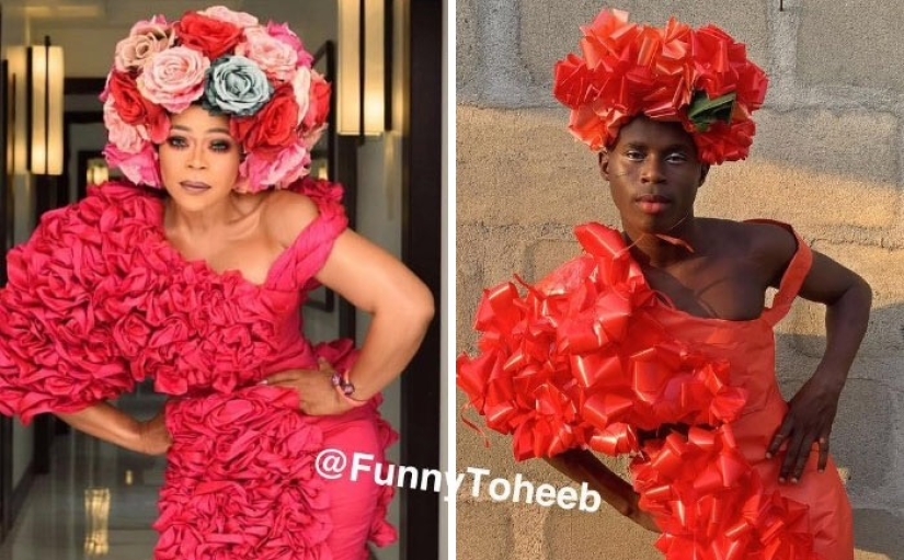 Take it off immediately! A guy from Africa copies the ridiculous outfits of the stars with the help of improvised materials Take it off immediately! A guy from Africa copies the ridiculous outfits of the stars with the help of improvised materials