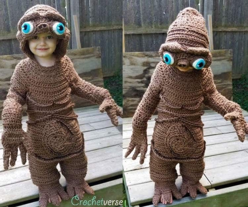 Talent on the hook: Mother knits amazing Halloween outfits for children Talent on the hook: Mother knits amazing Halloween outfits for children