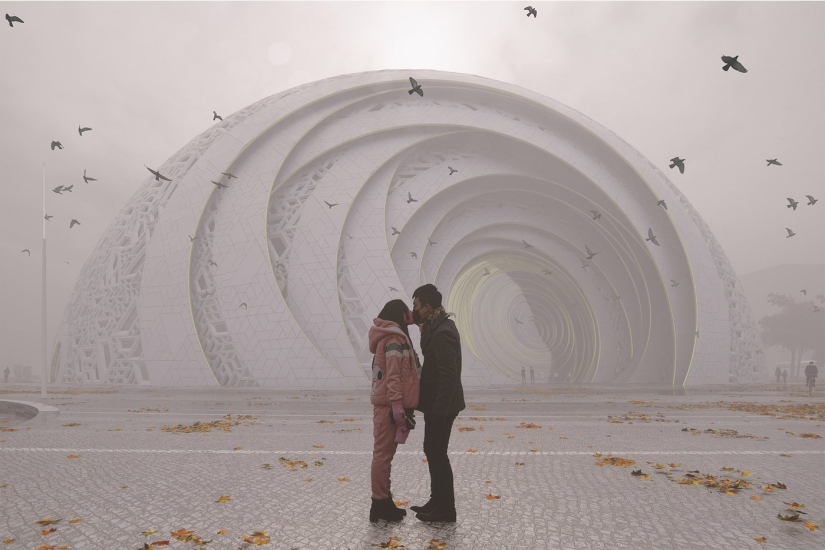 Teatro en China, realizado en forma de rompecabezas tradicional Teatro en China, realizado en forma de rompecabezas tradicional