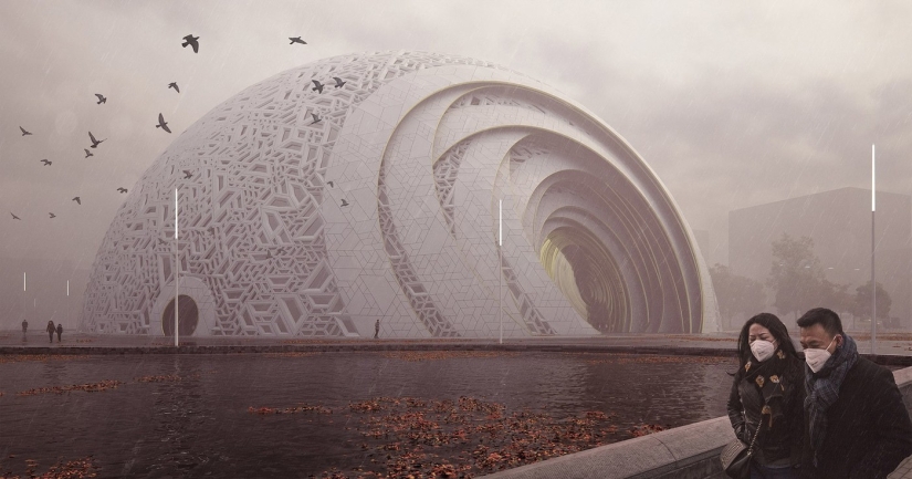 Teatro en China, realizado en forma de rompecabezas tradicional Teatro en China, realizado en forma de rompecabezas tradicional