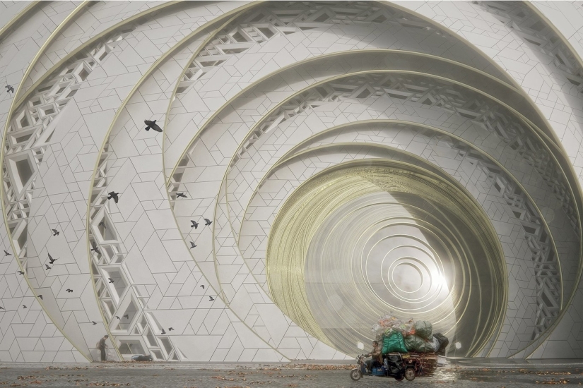 Teatro en China, realizado en forma de rompecabezas tradicional Teatro en China, realizado en forma de rompecabezas tradicional