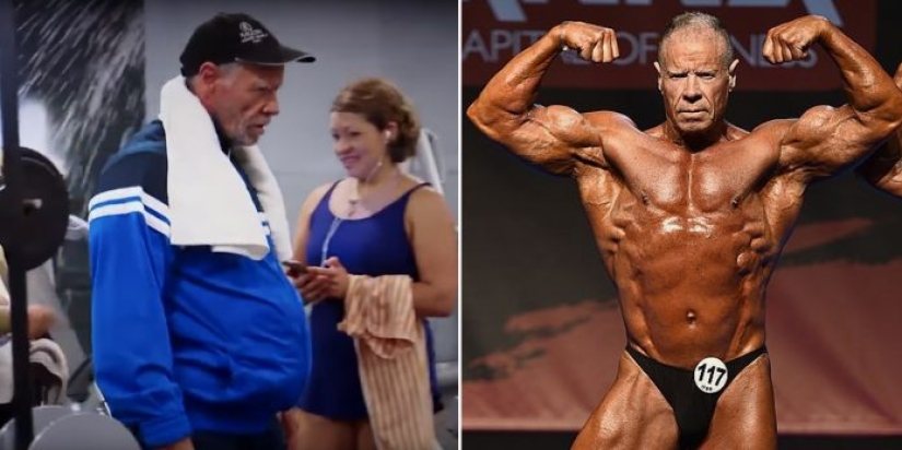 The 72-year-old bodybuilder impressed young people with a steel press and huge biceps The 72-year-old bodybuilder impressed young people with a steel press and huge biceps