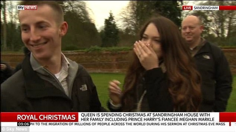 The American took advantage of the live broadcast of the royal family to propose to the girl The American took advantage of the live broadcast of the royal family to propose to the girl