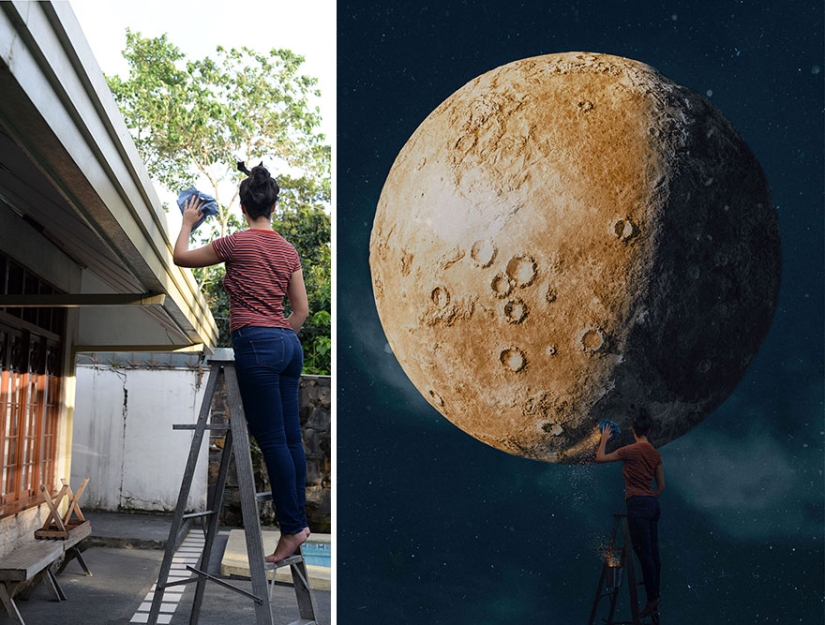 The artist creates fabulous worlds from photos of her backyard, and it's magical