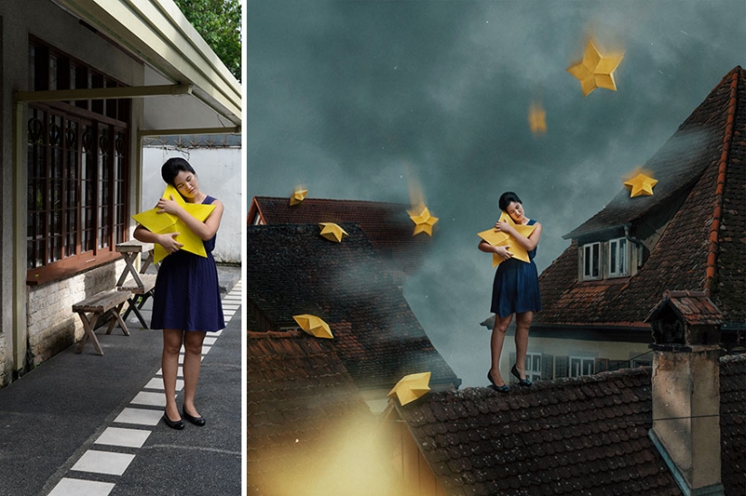 The artist creates fabulous worlds from photos of her backyard, and it's magical
