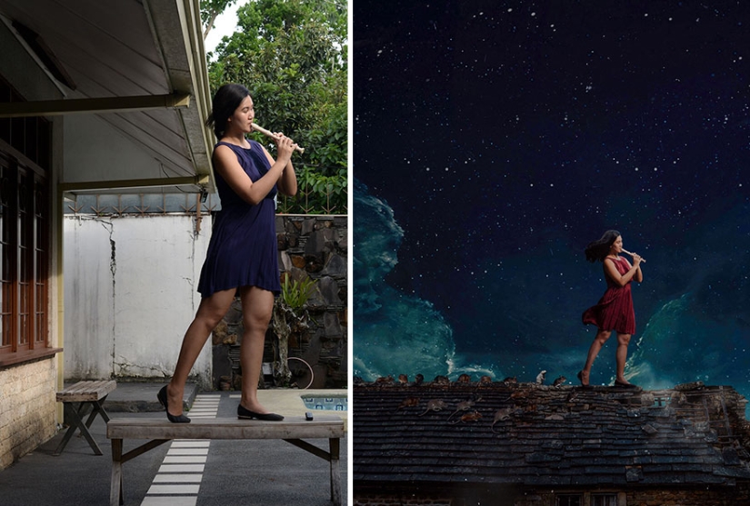 The artist creates fabulous worlds from photos of her backyard, and it's magical