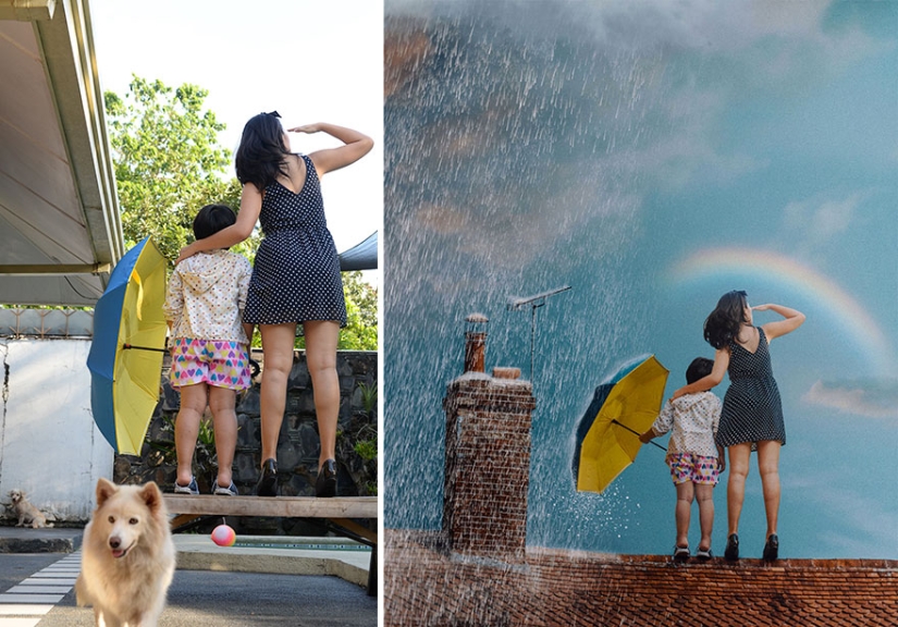 The artist creates fabulous worlds from photos of her backyard, and it's magical