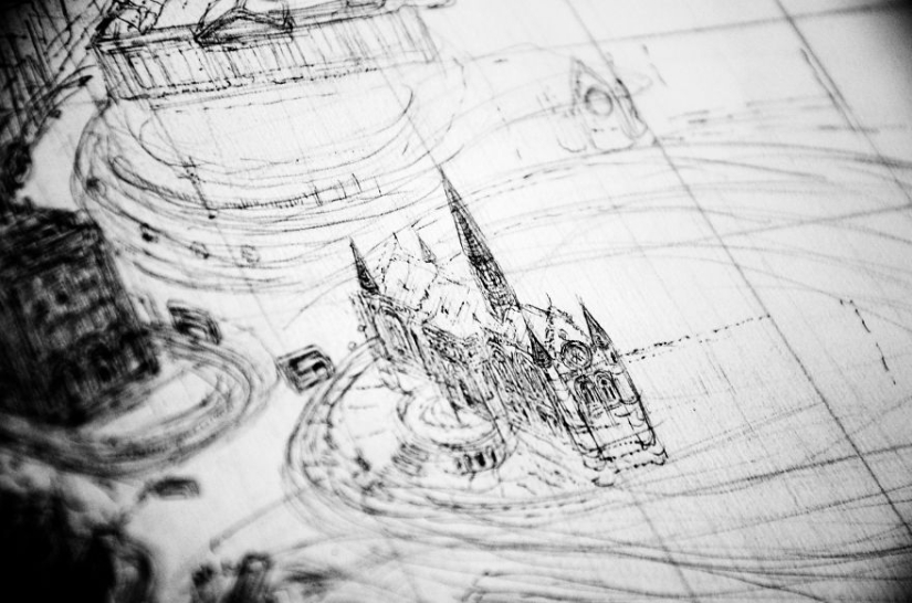 The artist decided to draw all 69 cities of the UK by hand, and it may take 17 years