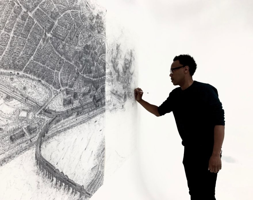 The artist decided to draw all 69 cities of the UK by hand, and it may take 17 years