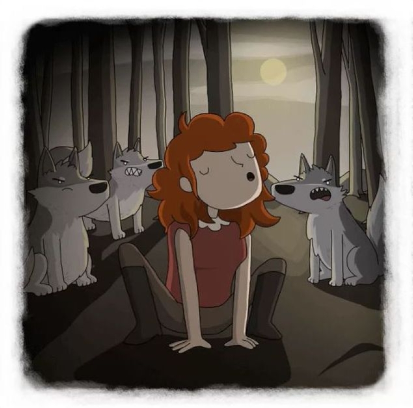 The artist made funny cartoons of proverbs from all over the world, and that's what came out of it