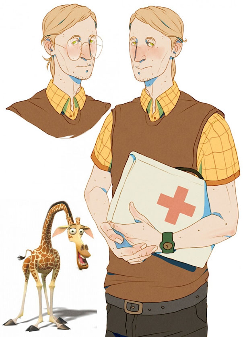 The artist sees it this way: illustrators have come up with what cartoon characters would look like, being people