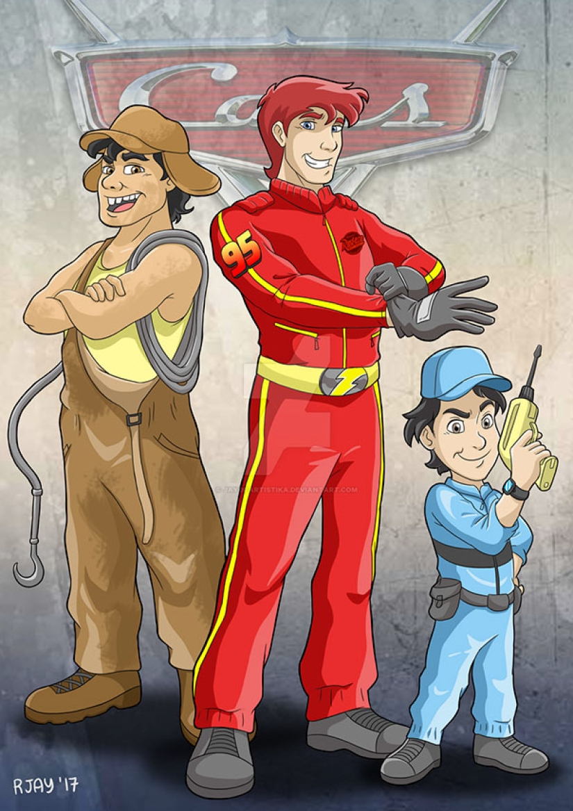 The artist sees it this way: illustrators have come up with what cartoon characters would look like, being people