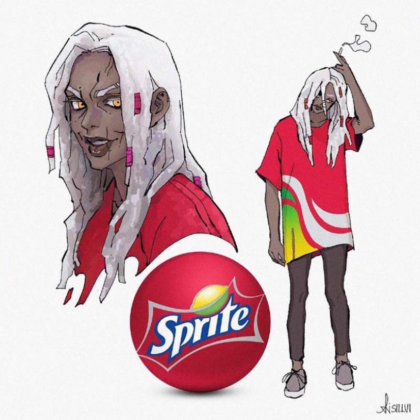 The artist turned 13 popular carbonated drinks into cartoon characters