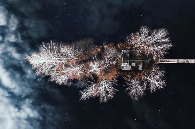 The beauty of the Carpathians from the height of bird flight