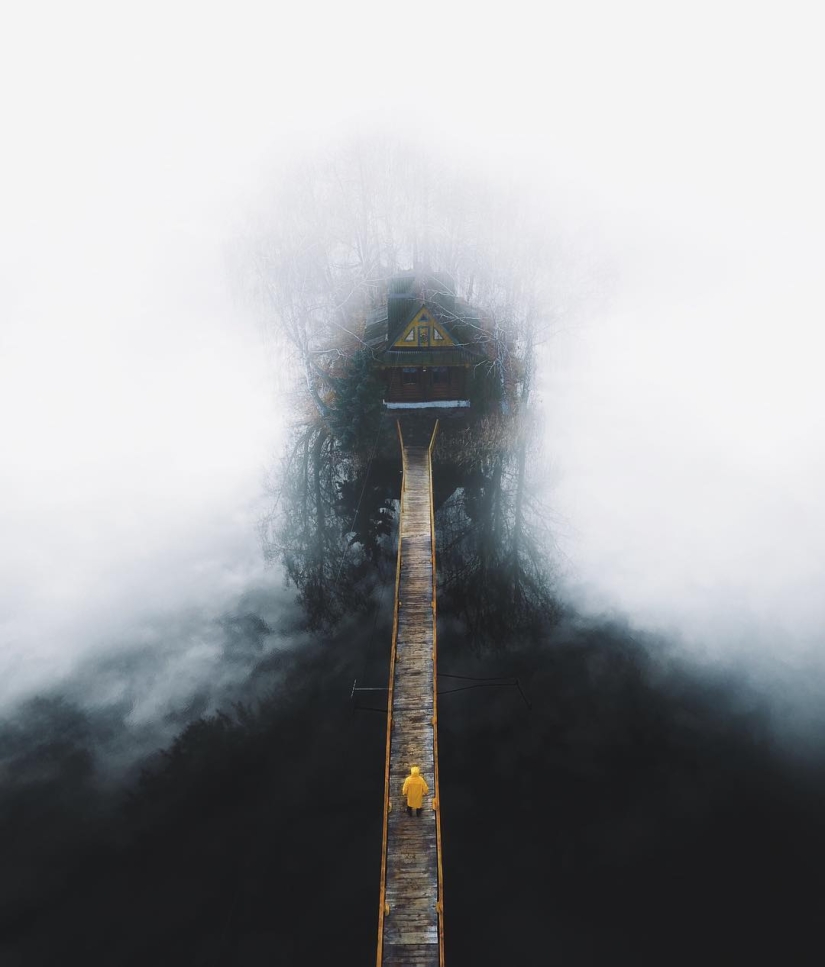 The beauty of the Carpathians from the height of bird flight