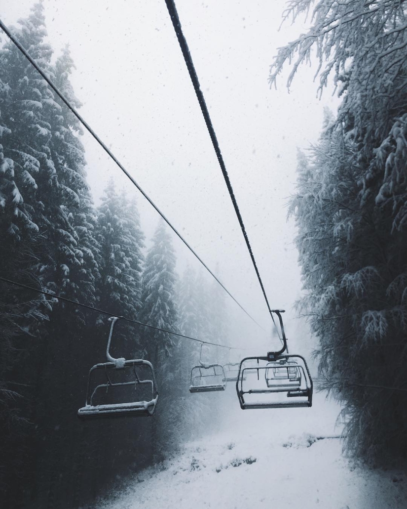 The beauty of the Carpathians from the height of bird flight