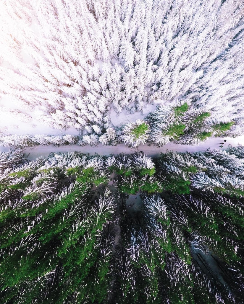 The beauty of the Carpathians from the height of bird flight