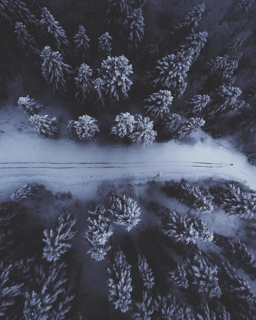 The beauty of the Carpathians from the height of bird flight