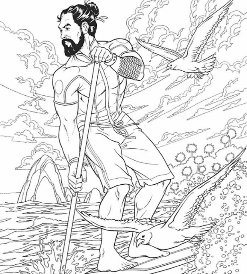 The best anti-stress for women: coloring pages with Jason Mamoa appeared on the Web