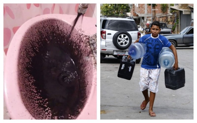 The black curse of Venezuela: an unknown liquid, similar to oil, flowed from the taps there