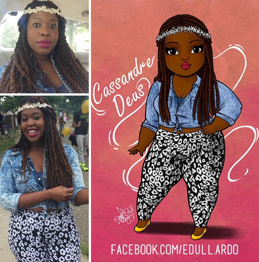 The Brazilian turns curvy girls into sexy toons, calling everyone to a body positive
