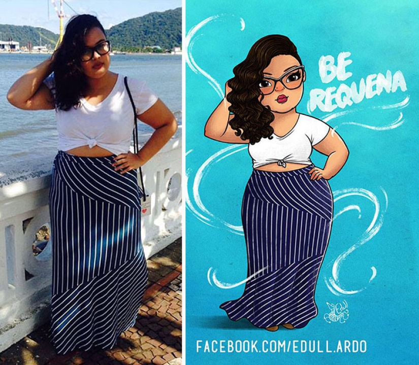 The Brazilian turns curvy girls into sexy toons, calling everyone to a body positive