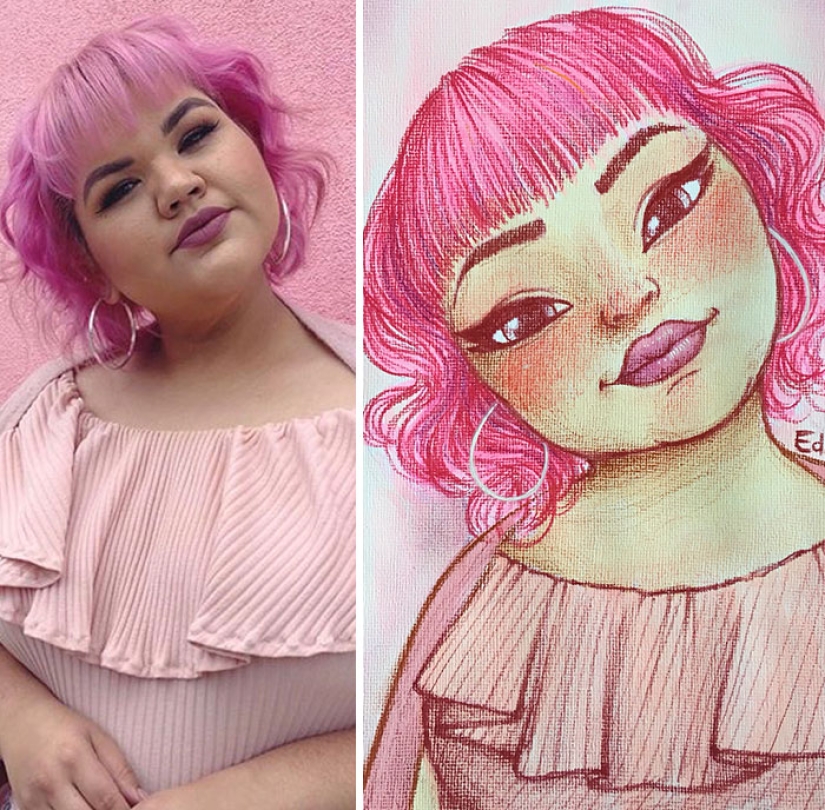 The Brazilian turns curvy girls into sexy toons, calling everyone to a body positive