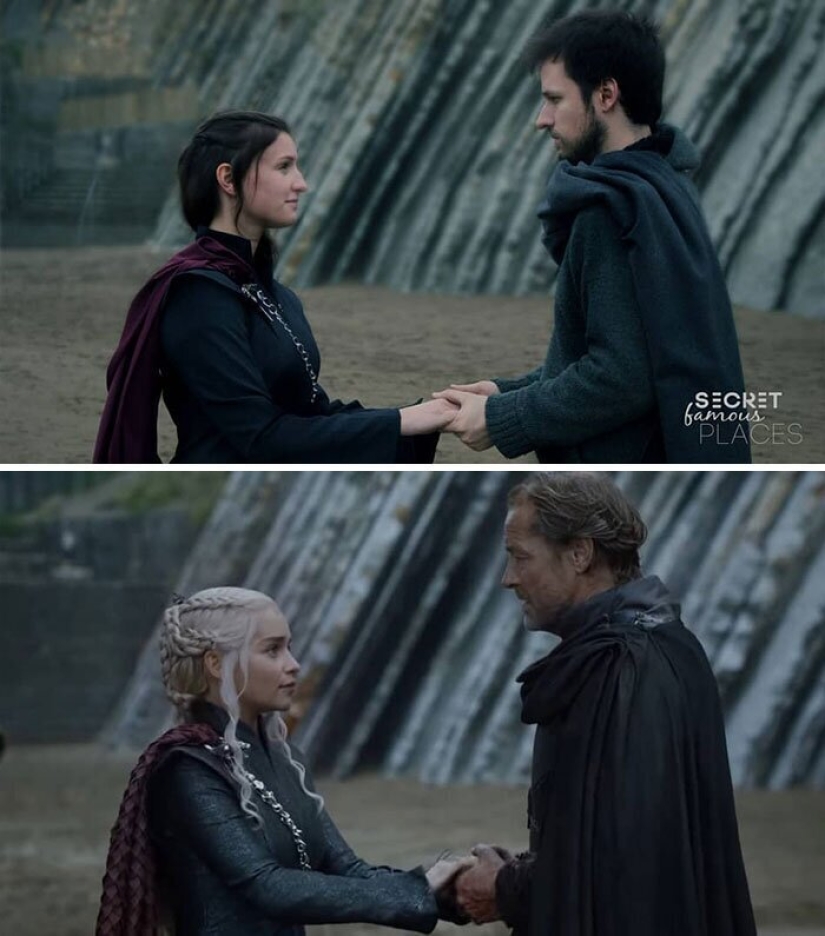 The couple travels around the world and recreates scenes from films in the filming locations