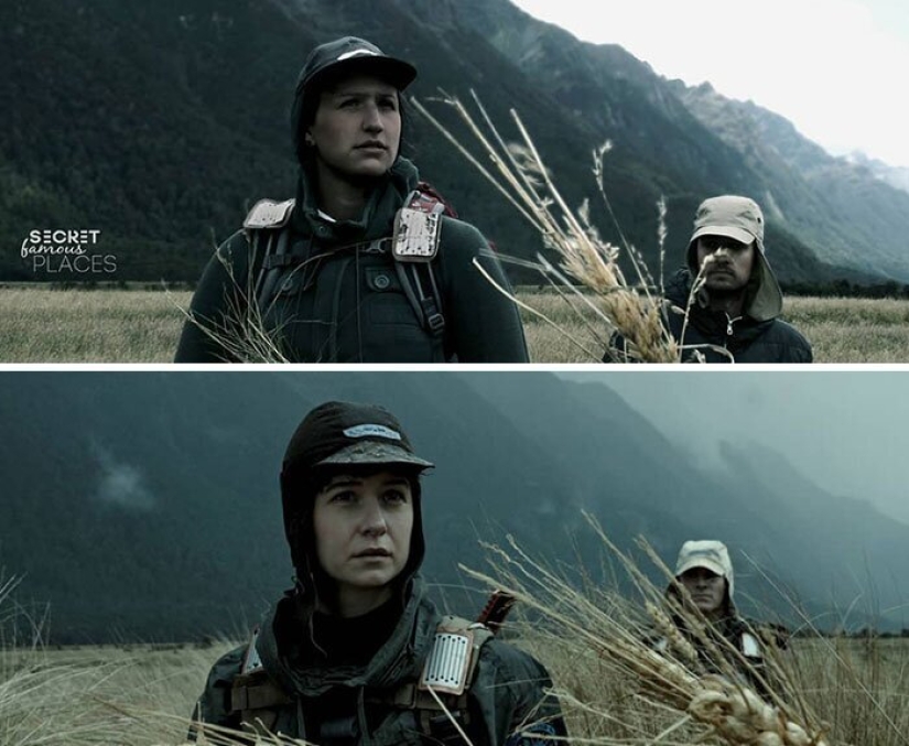 The couple travels around the world and recreates scenes from films in the filming locations