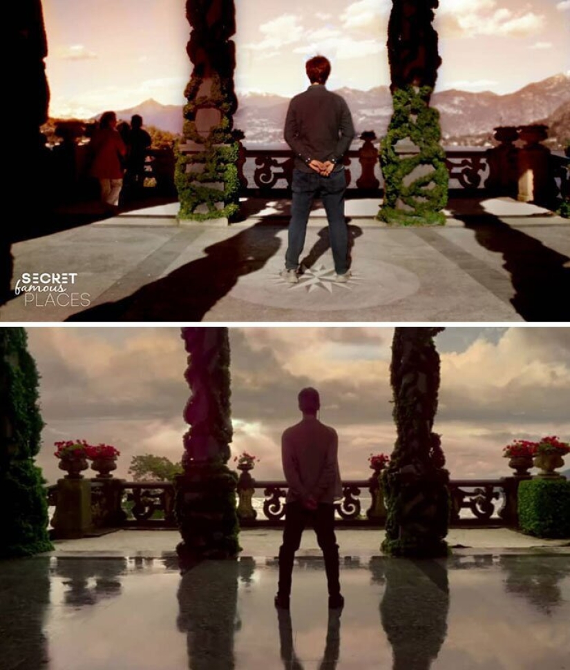 The couple travels around the world and recreates scenes from films in the filming locations