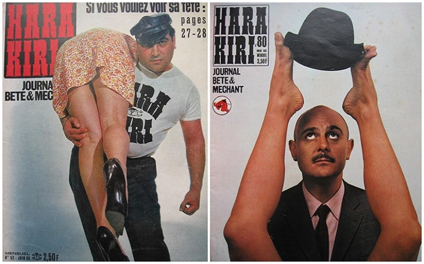The covers of France's most hooligan magazine of the last century