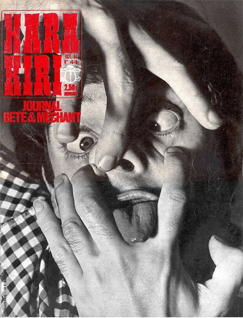 The covers of France's most hooligan magazine of the last century