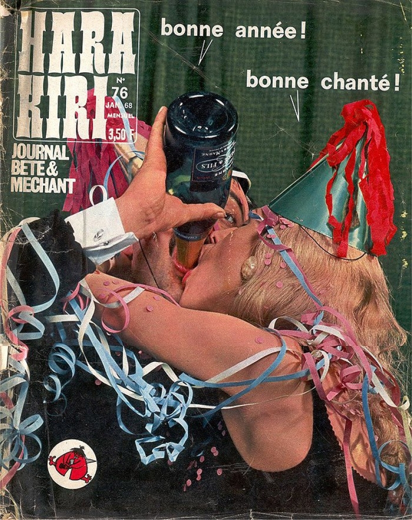 The covers of France's most hooligan magazine of the last century