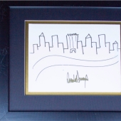 The drawing made by Trump will be auctioned for $9,000. But he is far from Medvedev