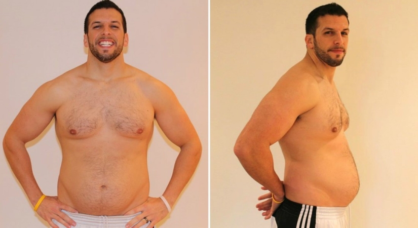 The fitness trainer got fat to understand the clients and got himself in shape again The fitness trainer got fat to understand the clients and got himself in shape again