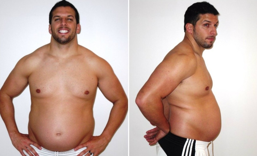 The fitness trainer got fat to understand the clients and got himself in shape again The fitness trainer got fat to understand the clients and got himself in shape again